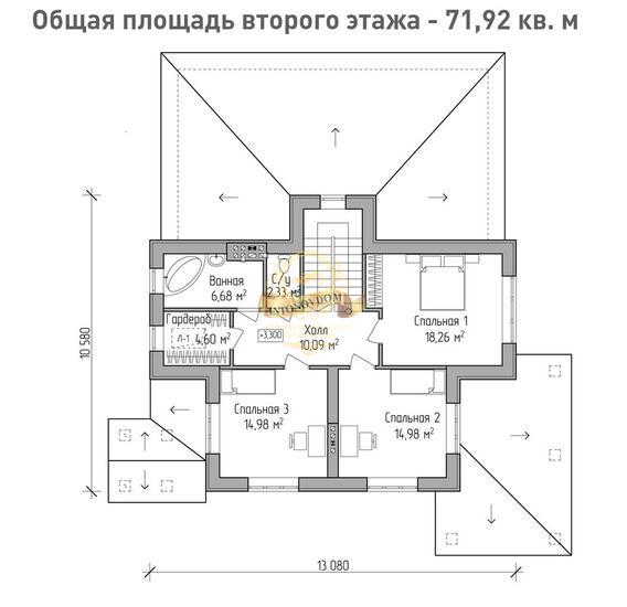 Планировка Дом из  AN056-15