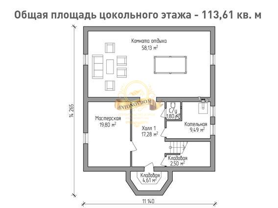 Планировка Дом из пеноблоков AN010-15