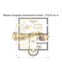 Планировка дома из газобетона с мансардой и цокольным этажом