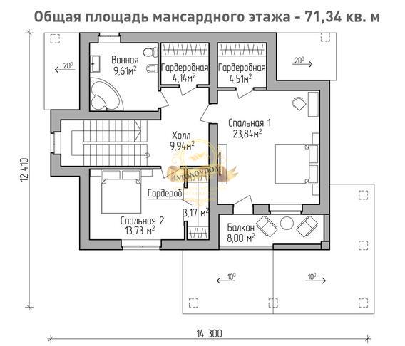 Планировка Дом из  AN007-13