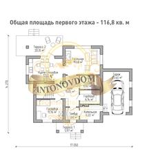 Планировка дома из газобетона с мансардой и вторым светом