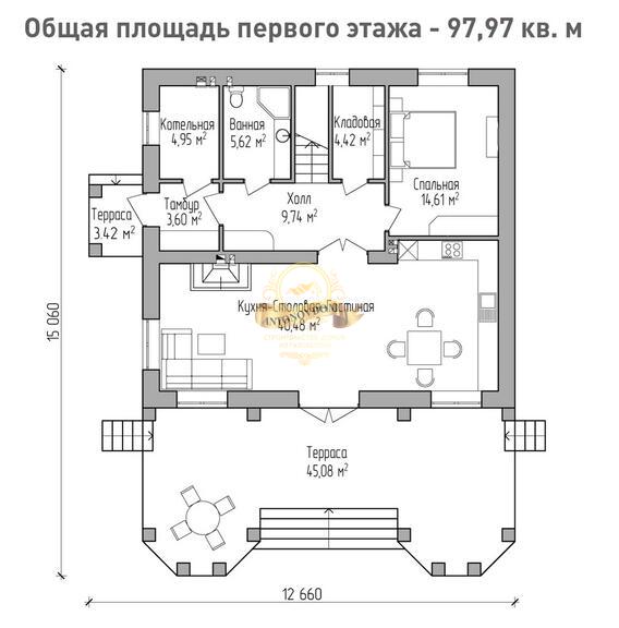 Планировка Дом из  AN098-13