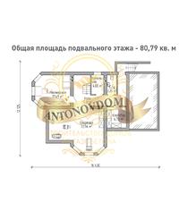 Планировка двухэтажного дома из газобетона с эркером.