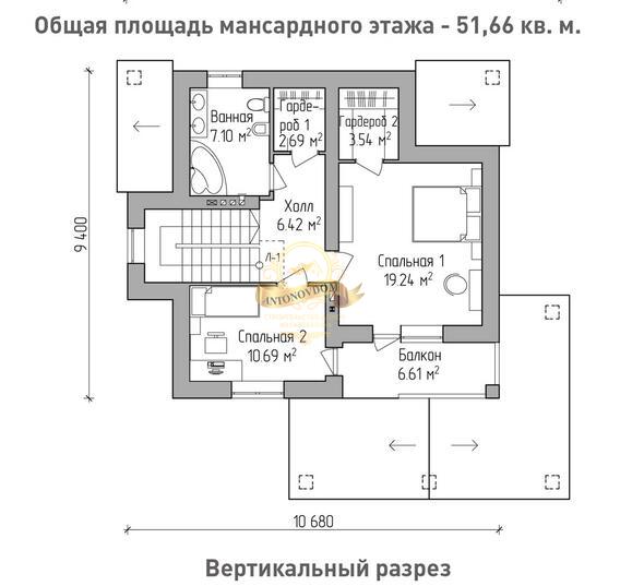 Планировка Дом из пеноблоков AN009-16
