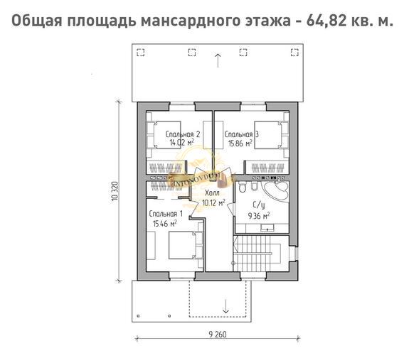 Планировка Дом из газосиликатных блоков AN007-17