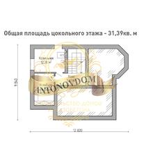 Планировка двухэтажного дома из газобетона с цокольным этажом.