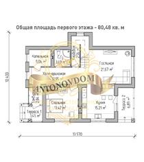 Планировка готового проекта двухэтажного дома из газобетона.