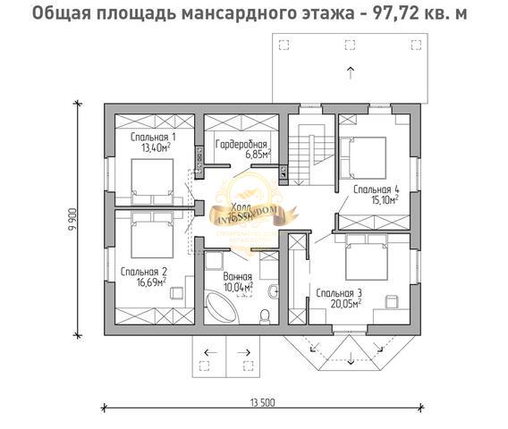 Планировка Дом из пеноблоков AN032-14