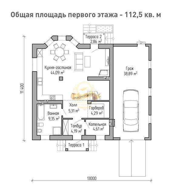 Планировка Дом из  AN045-13