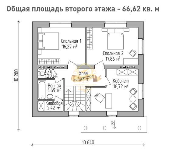 Планировка Дом из пеноблоков AN049-12