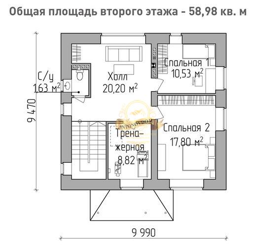 Планировка Дом из газосиликатных блоков AN128-16
