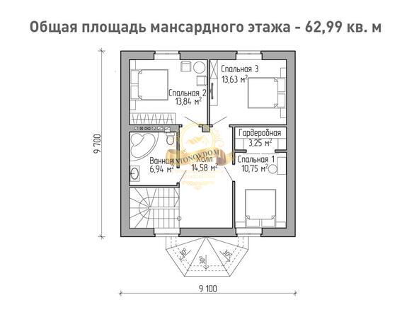 Планировка Дом из пеноблоков AN052-13