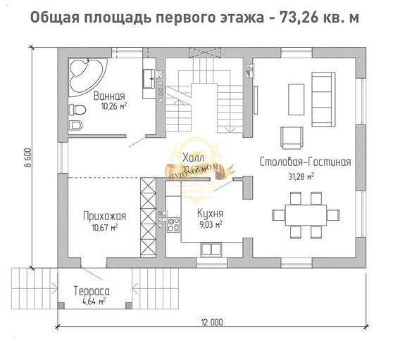 Планировка Дом из газосиликатных блоков AN006-14