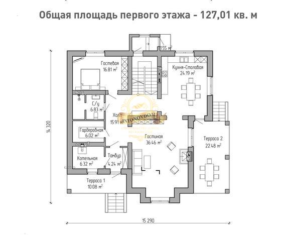 Планировка Дом из  AN068-16