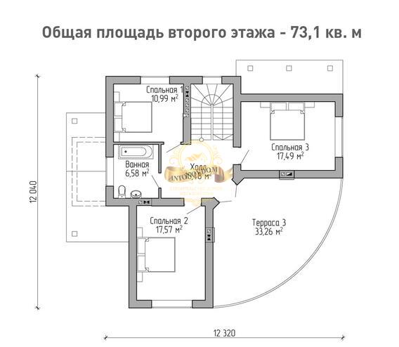 Планировка Дом из пеноблоков AN048-12