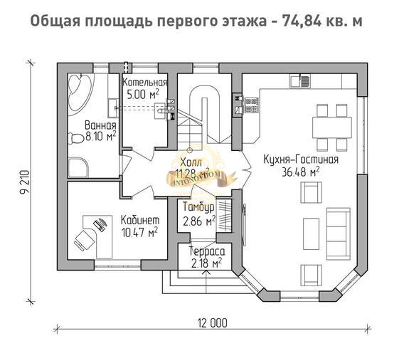 Планировка Дом из пеноблоков AN034-16