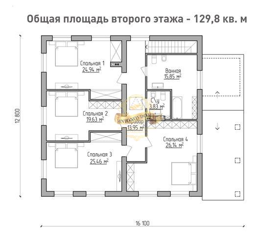 Планировка Дом из пеноблоков AN074-14