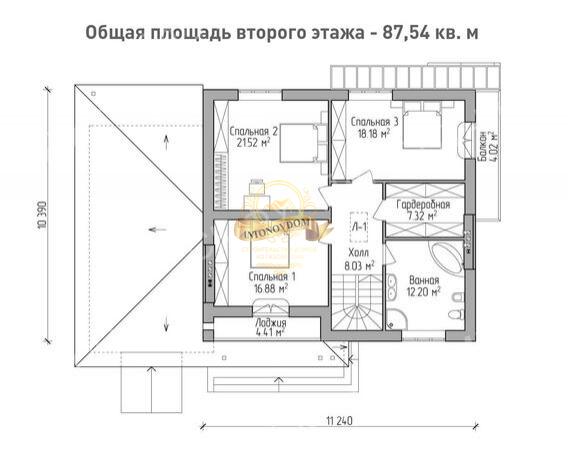 Планировка Дом из газосиликатных блоков AN034-15