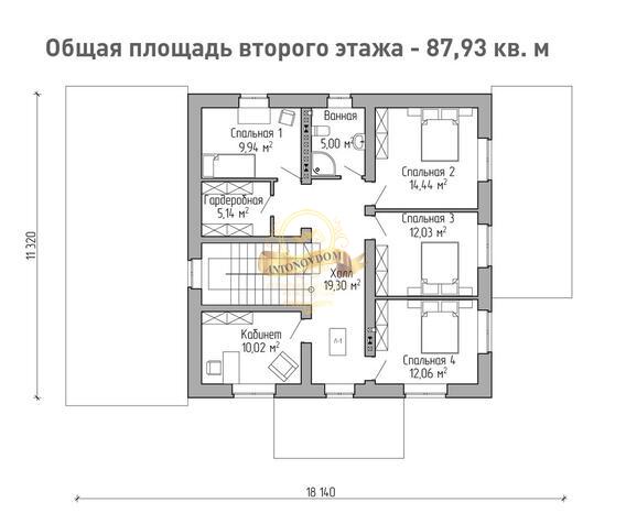 Планировка Дом из газосиликатных блоков AN010-12