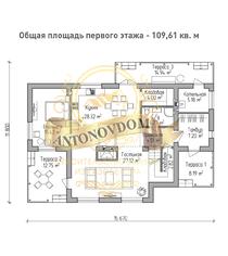 Планировка дома из газобетона с мансардой и вторым светом.