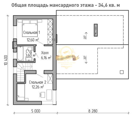 Планировка Дом из газосиликатных блоков AN011-13