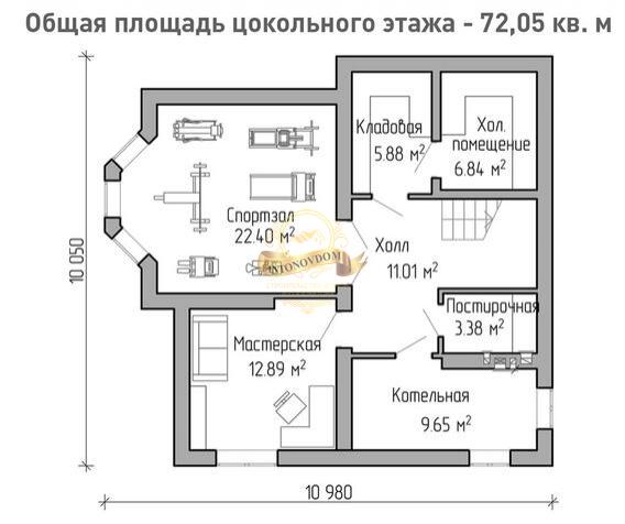 Планировка Дом из газосиликатных блоков AN065-13