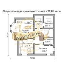 Планировка двухэтажного дома из газобетона с котельной.