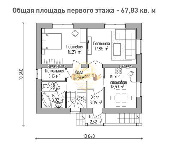 Планировка Дом из газосиликатных блоков AN049-12