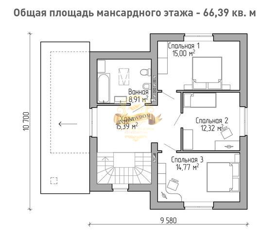 Планировка Дом из газосиликатных блоков AN057-13
