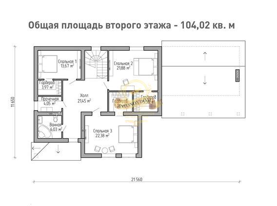 Планировка Дом из пеноблоков AN050-13