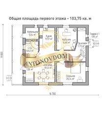 Планировка дома из газобетона с мансардой и четырьмя спальнями