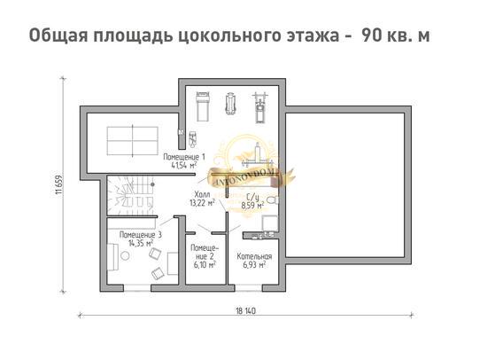 Планировка Дом из газосиликатных блоков AN060-13