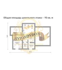 Планировка дома из газобетона с мансардой и гаражом на две машины.