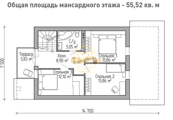 Планировка Дом из пеноблоков AN021-12