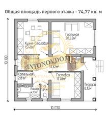 Планировка дома из газобетона с мансардой и сложной крышей