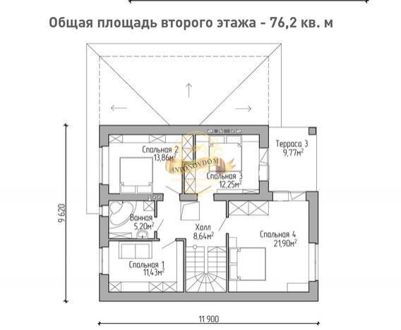 Планировка Дом из пеноблоков AN002-13