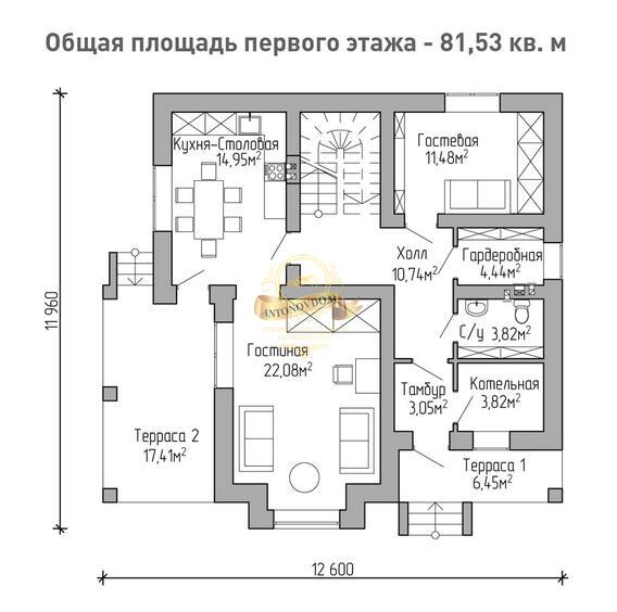 Планировка Дом из  AN034-13