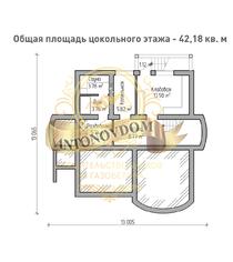 Планировка двухэтажного дома из газобетона с эркером.