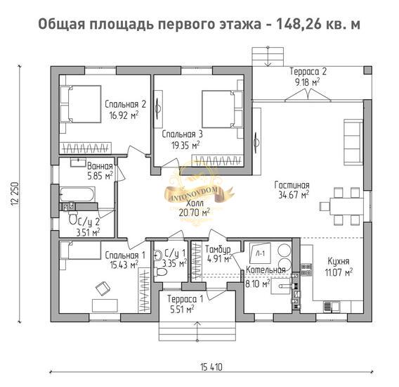 Планировка Дом из  AN003-15