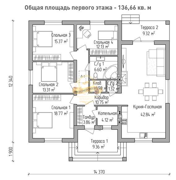 Планировка Дом из  AN139-16