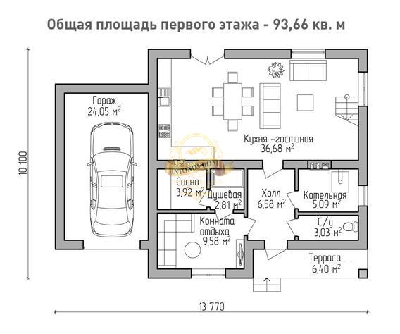 Планировка Дом из пеноблоков AN012-14