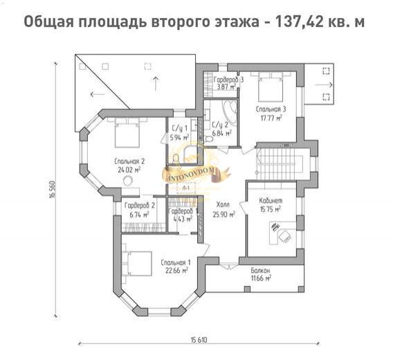Планировка Дом из пеноблоков AN071-16