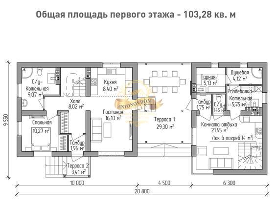Планировка Дом из  AN007-15
