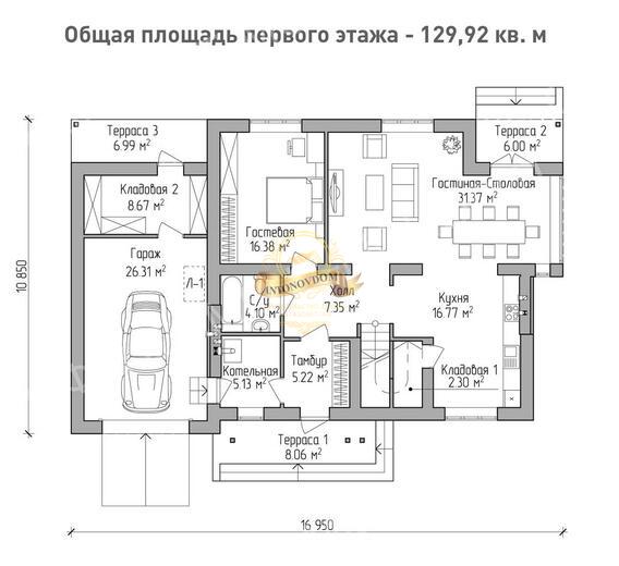 Планировка Дом из  AN034-15