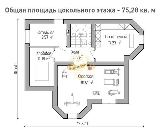Планировка Дом из пеноблоков AN051-14