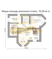 Планировка двухэтажного дома из газобетона с эркером.