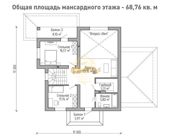 Планировка Дом из газосиликатных блоков AN057-12