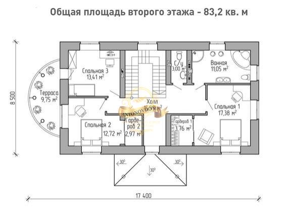 Планировка Дом из  AN062-12