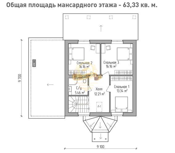 Планировка Дом из газосиликатных блоков AN015-16