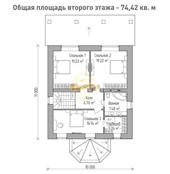 Планировка Дом из газосиликатных блоков AN044-15